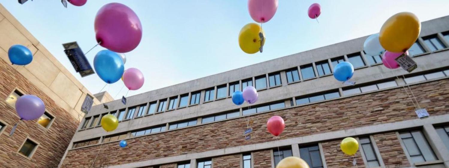 Balloons being launched by Pathway students