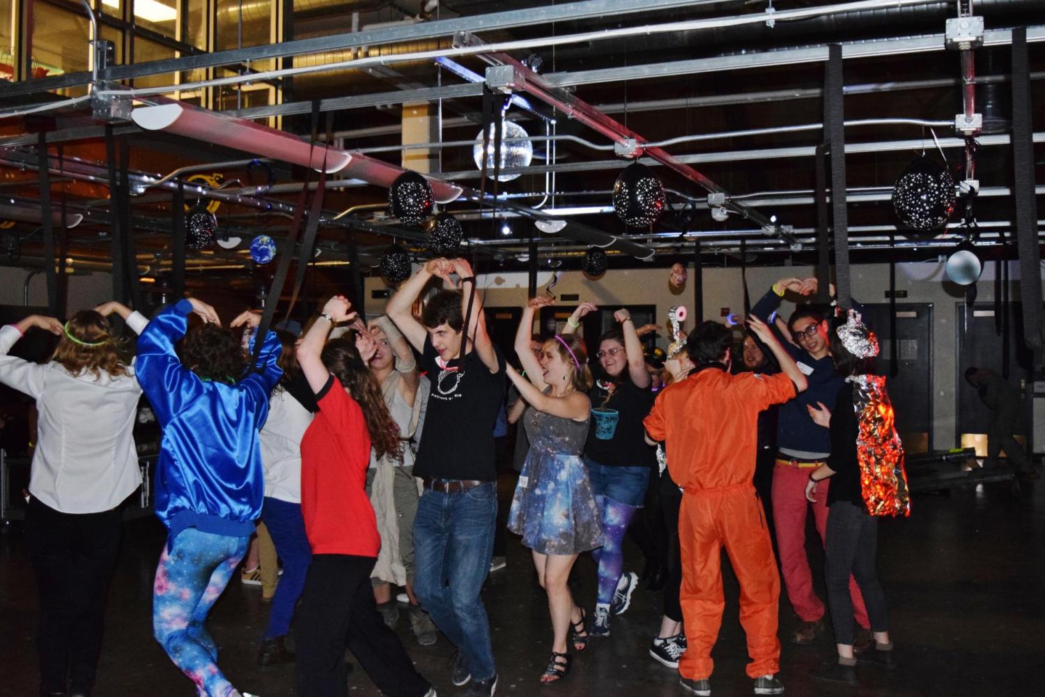 Students dancing at Moonwalk