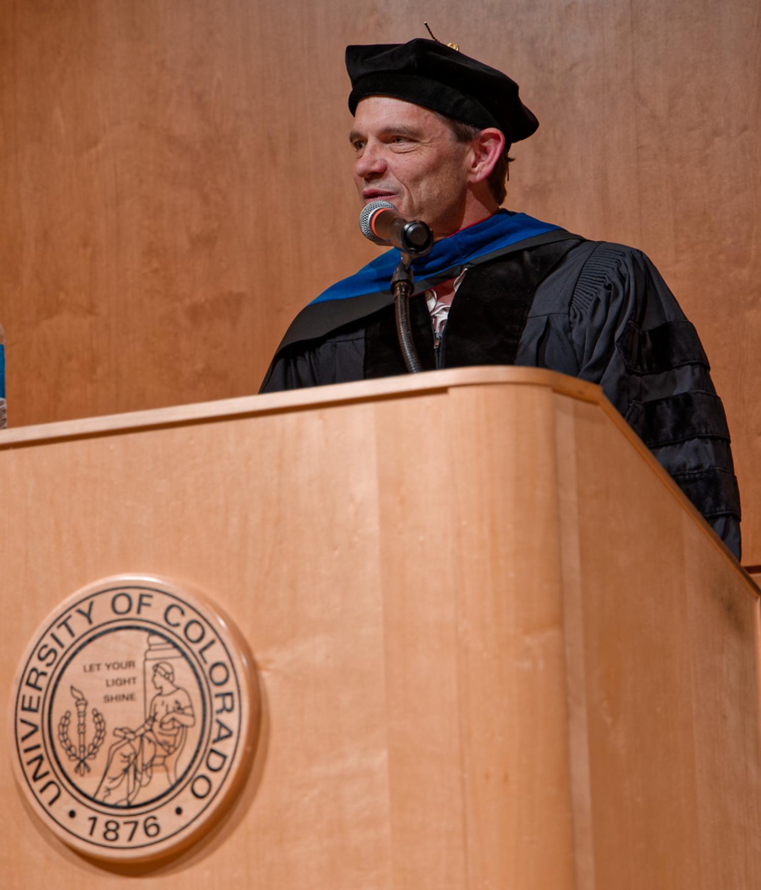 Rob Rupert addressing graduates