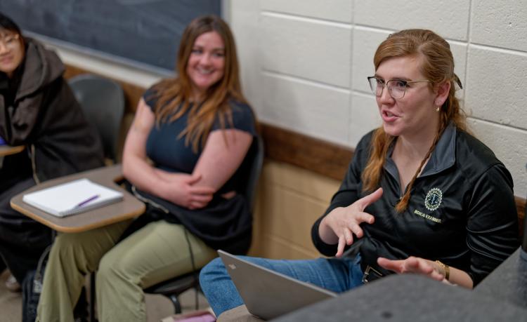 Grad students in discussion