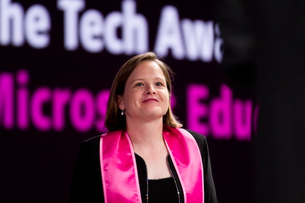 Professor Katherine Perkins receiving Tech Award