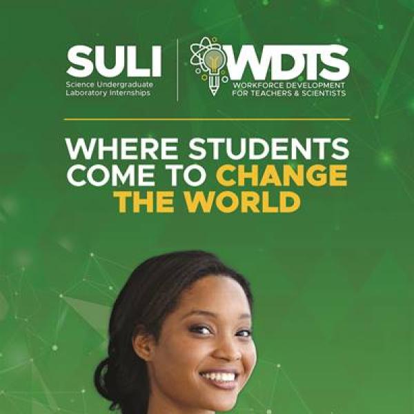 Department of Energy SULI program reads "where students come to change the world"