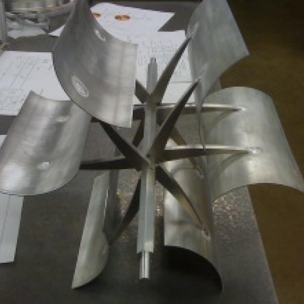 Machined and welded paddle turbine