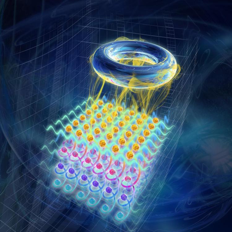 Depiction of synthetic quantum matter giving rise to topological phenomena
