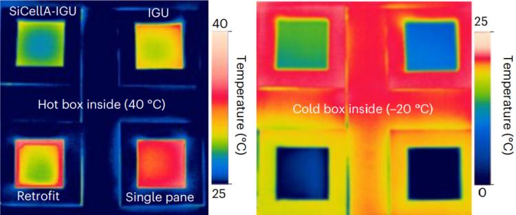 Thermal image of window panes