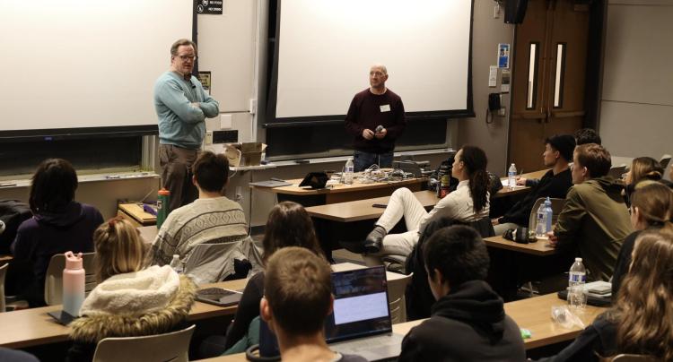 Scott Davis presents to the Quantum Scholars students