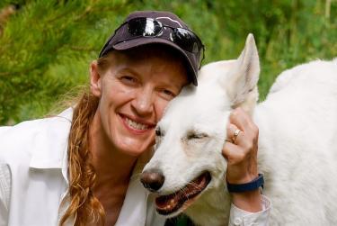 Jennifer Turner-Valle with her dog Tika