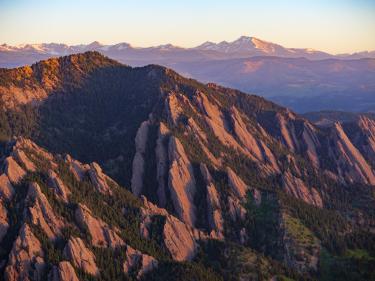 Aerial view of flatiron mountains