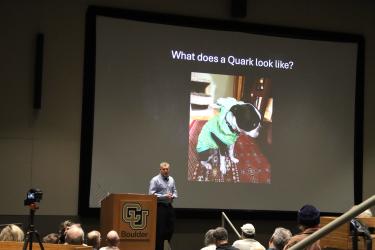 Jamie Nagle delivers lecture to audience