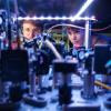 Kendall Mehling and Catie LeDesma with the new atom interferometer