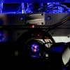 An extremely cold gas of strontium atoms is trapped in a web of light known as an optical lattice.