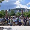 Group photo of 2023 Boulder Summer School participants in front of Farrand Field