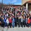 Group photo of 2017 Boulder CUWiP attendees oustide Duane Physics
