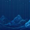 graphical representation of mountains with lights