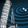 Leaning tower in front of gravity waves