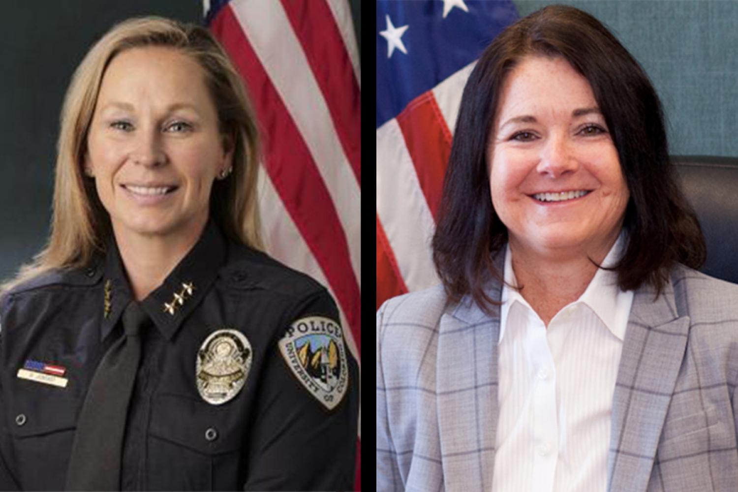 Side by side photos of CUPD Chief Doreen Jokerst and BPD Chief Maris Herold.