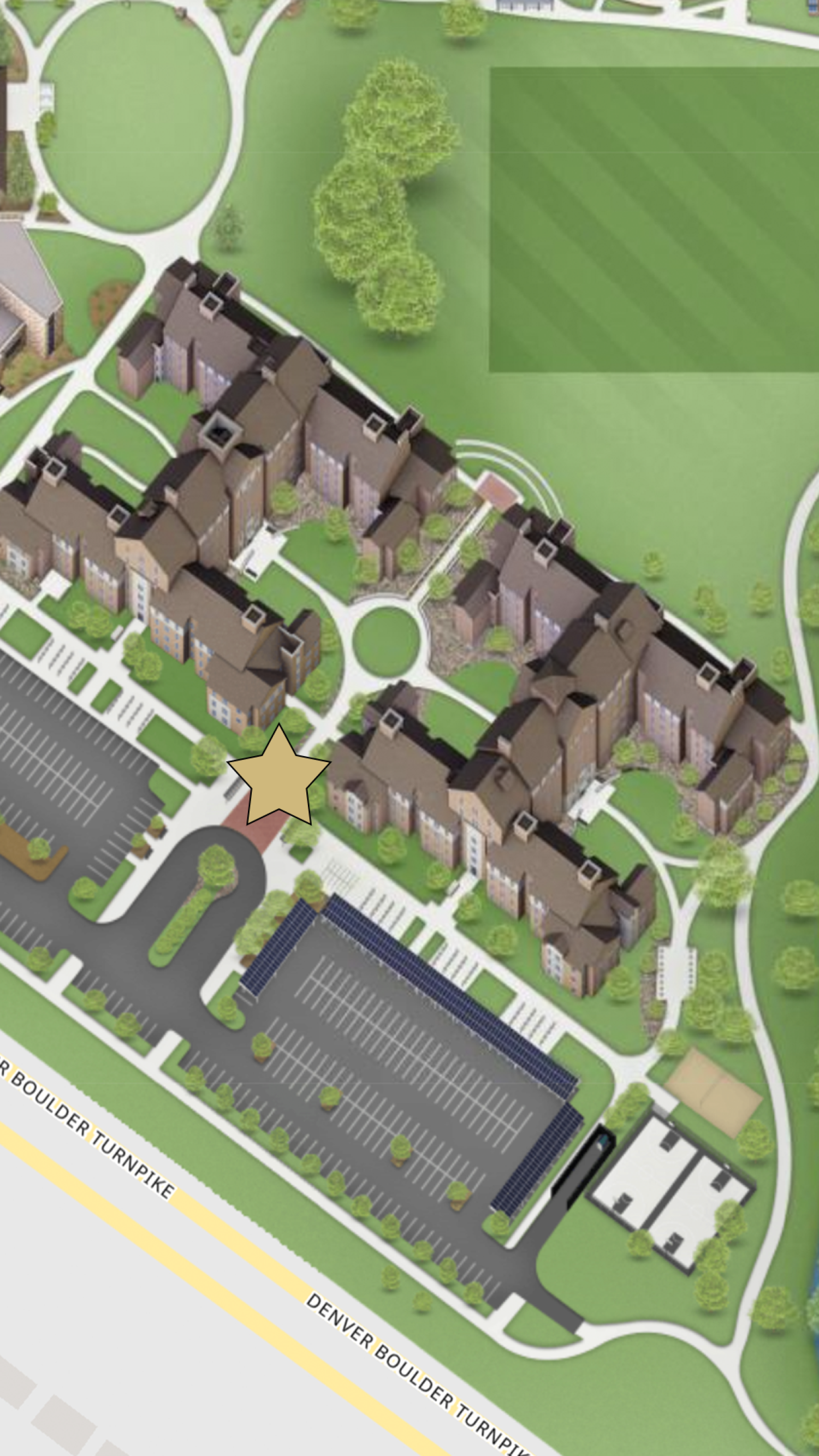 Campus map showing the location of the incident.