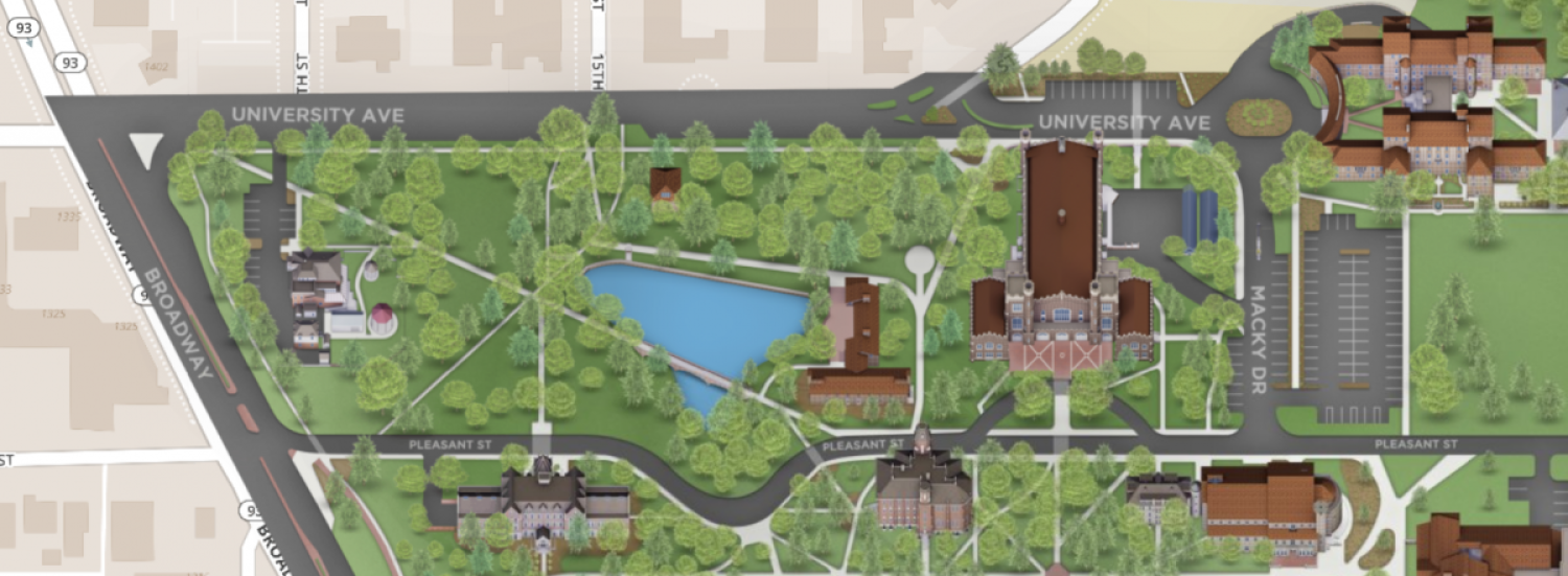 A photo of a map of the area where the harassment took place.