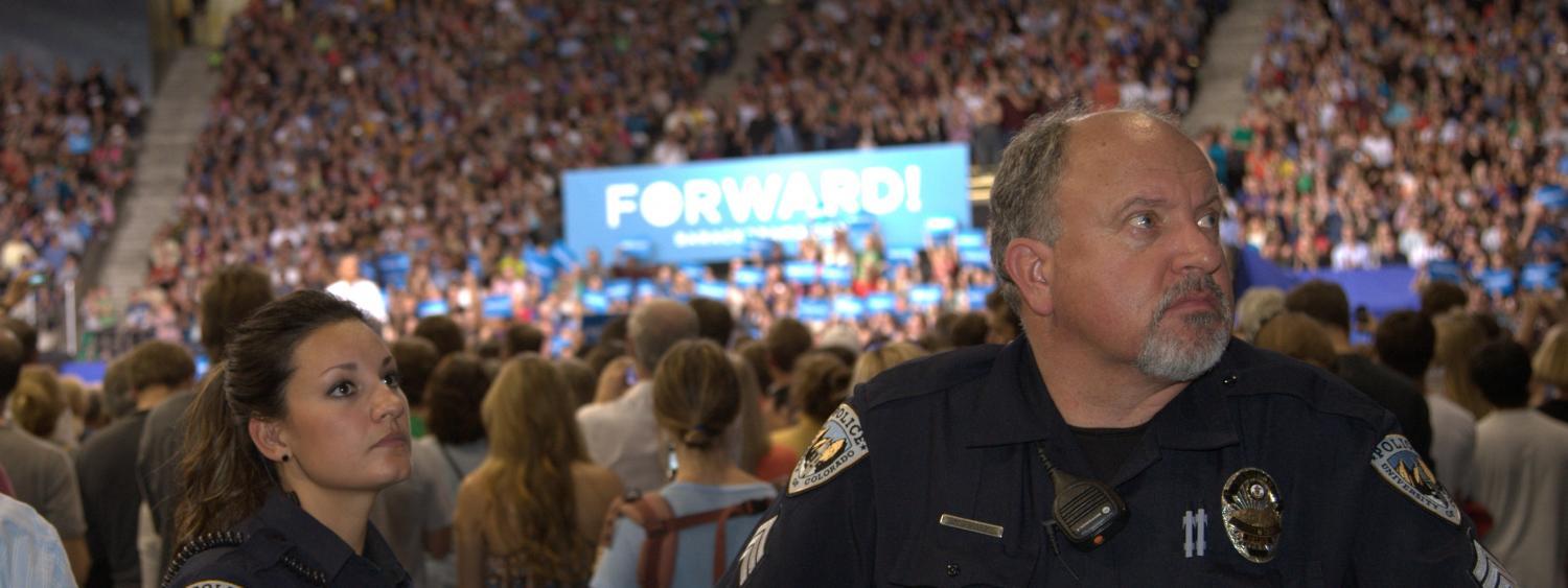 Two CUPD officers stand by at a special event