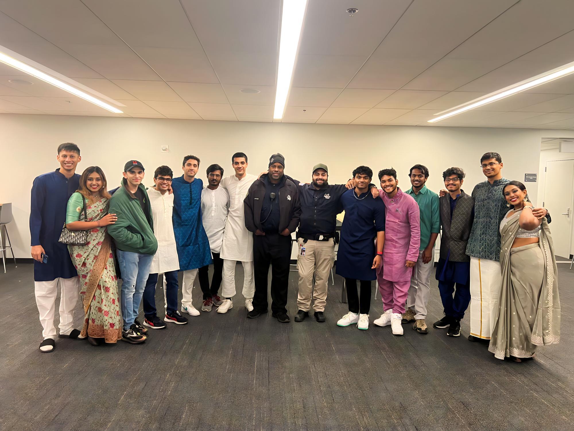 Image of CSO team engaging with student group during Diwali