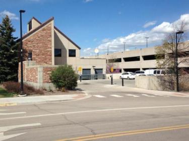 The loading dock at the police and parking services building