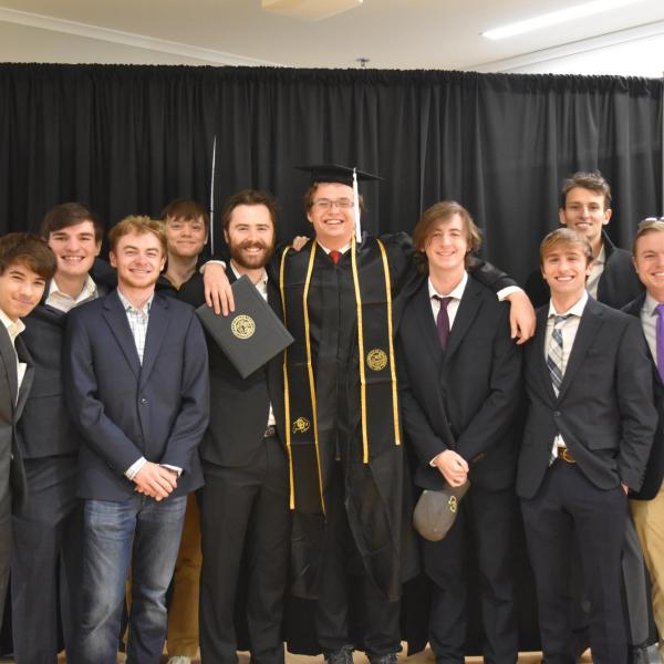 Graduate with friends