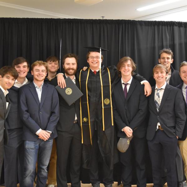 Graduate with friends