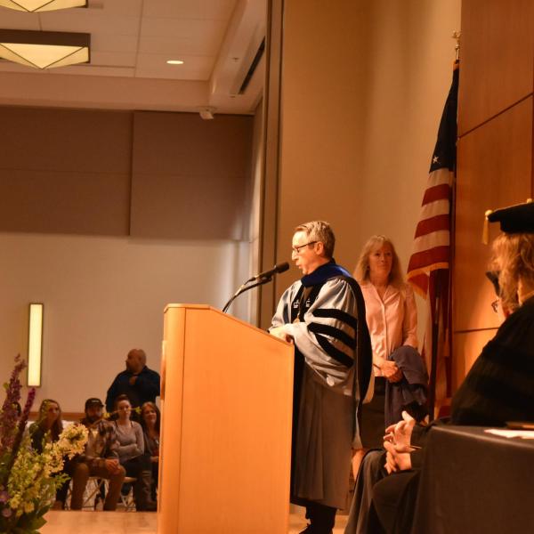 Carol Receiving Flowers