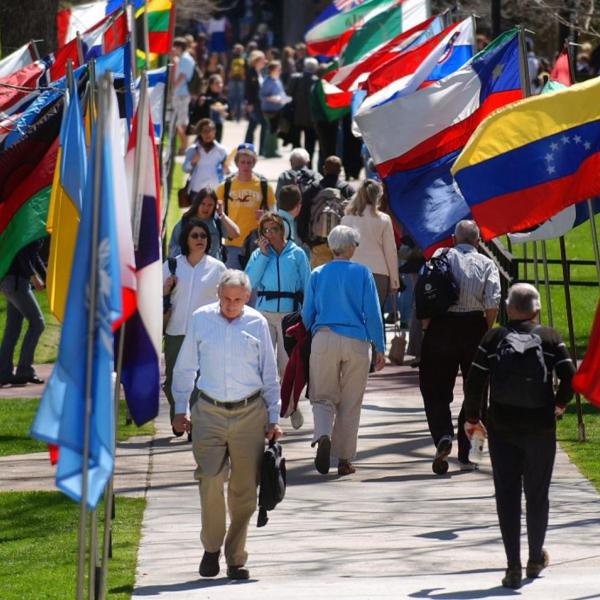 Flags on campus