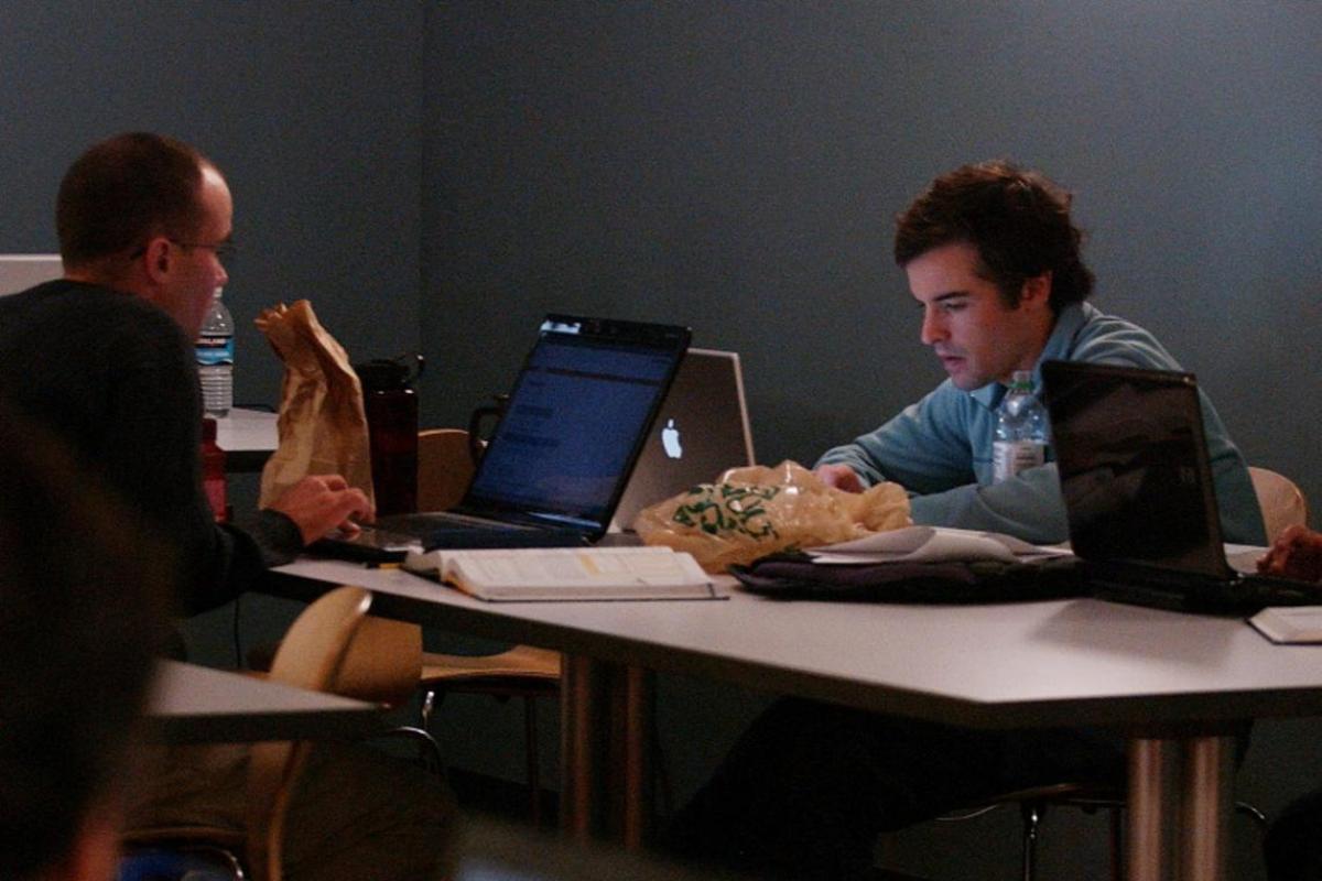 person on a computer
