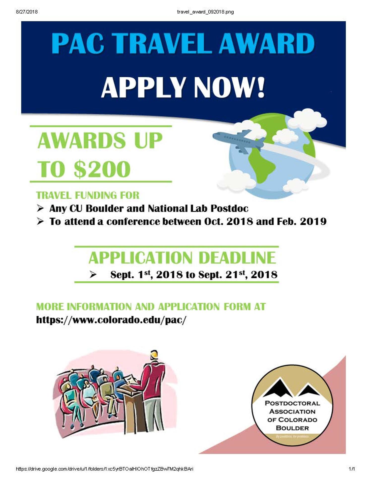 Travel award flyer