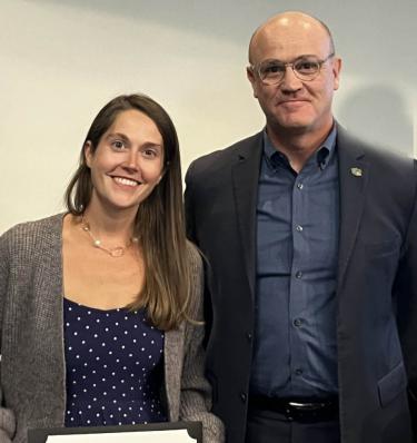 Dr. Carillon Skrzynski (Psychology/Neuroscience) and Dr. Massimo Ruzzene, Vice Chancellor for Research and Innovation and Dean of the Institutes