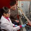 Chemists working in fume hood