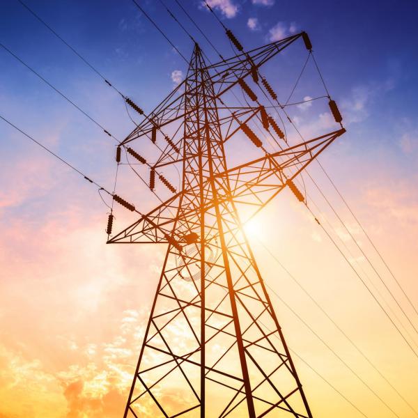 Powerlines at sunset
