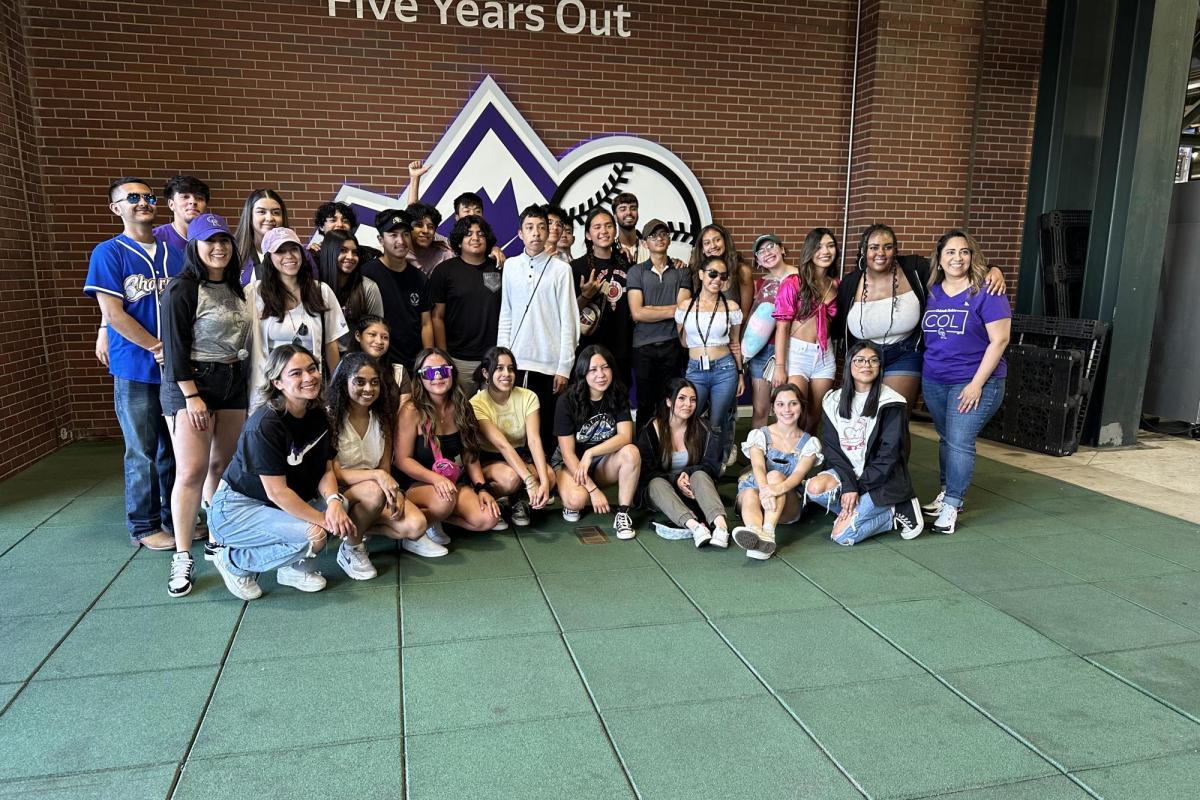 Precollege students group posing for a picture.