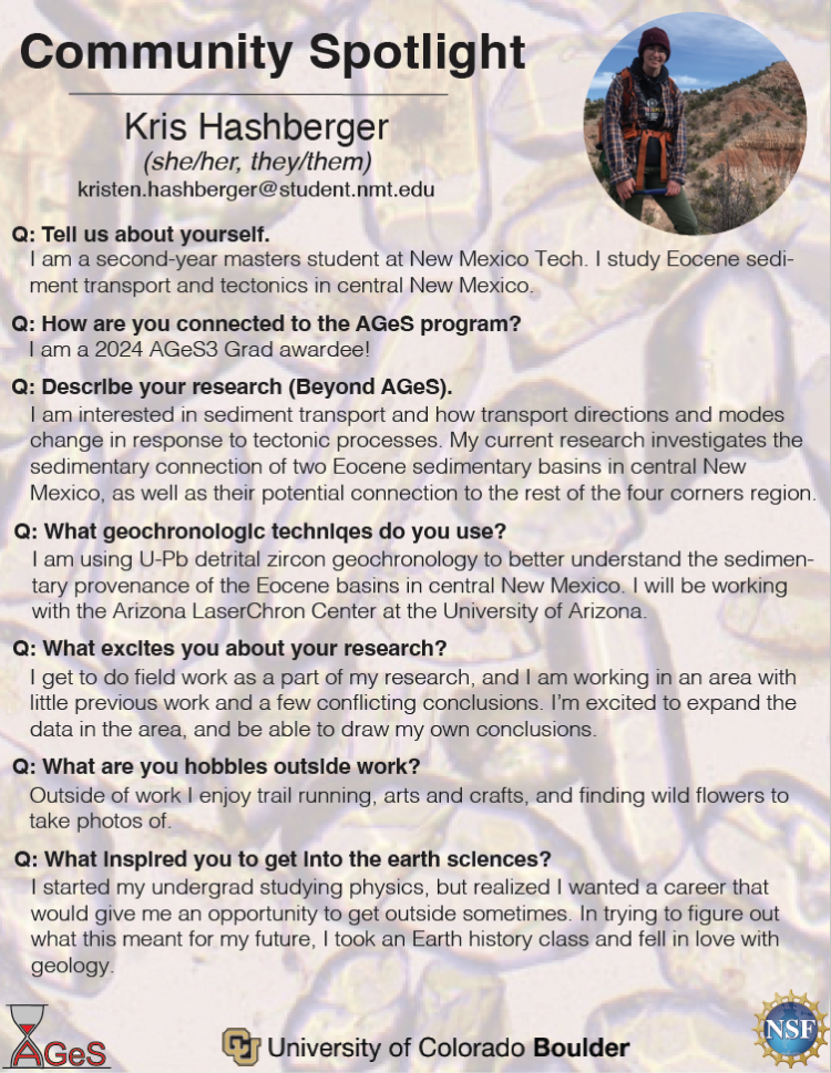 Community Spotlight - New Mexico Tech MS Student, Kris Hashberger