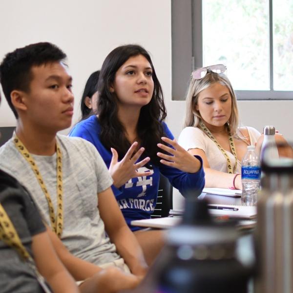 Dani Martinez responds to Ruth Hickerson during a communications session.