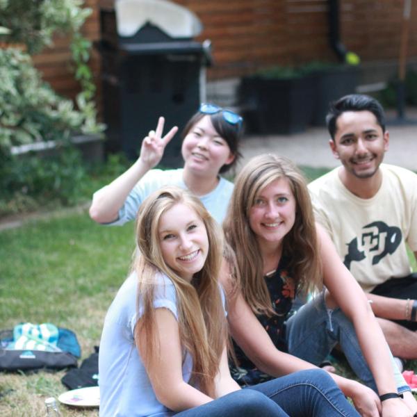 Anna Ritz and Katie Pickrell. In the back: Krisitn Jihye Oh and Gabe Rodriguez