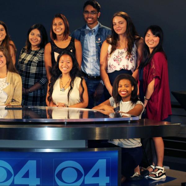 The group poses at CBS 4
