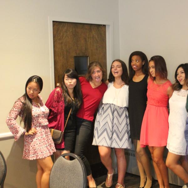 The group poses for a funny picture