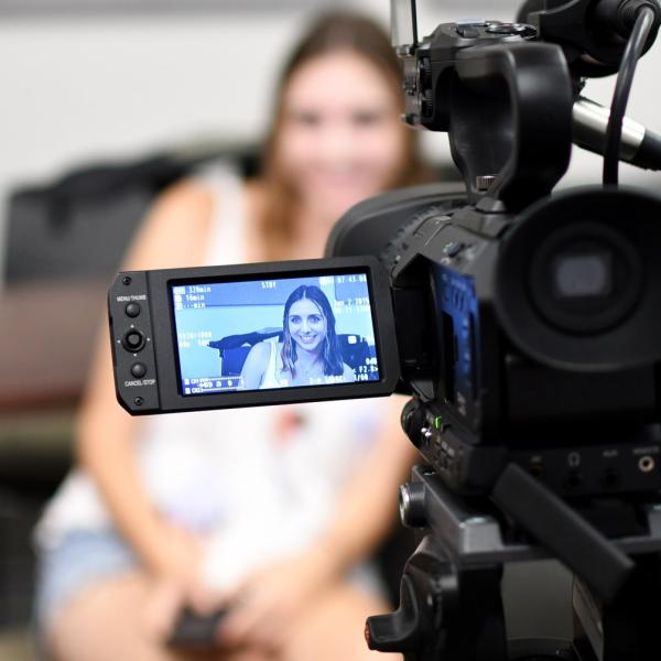 Olivia Leddy sits down for an interview with one of her classmates.