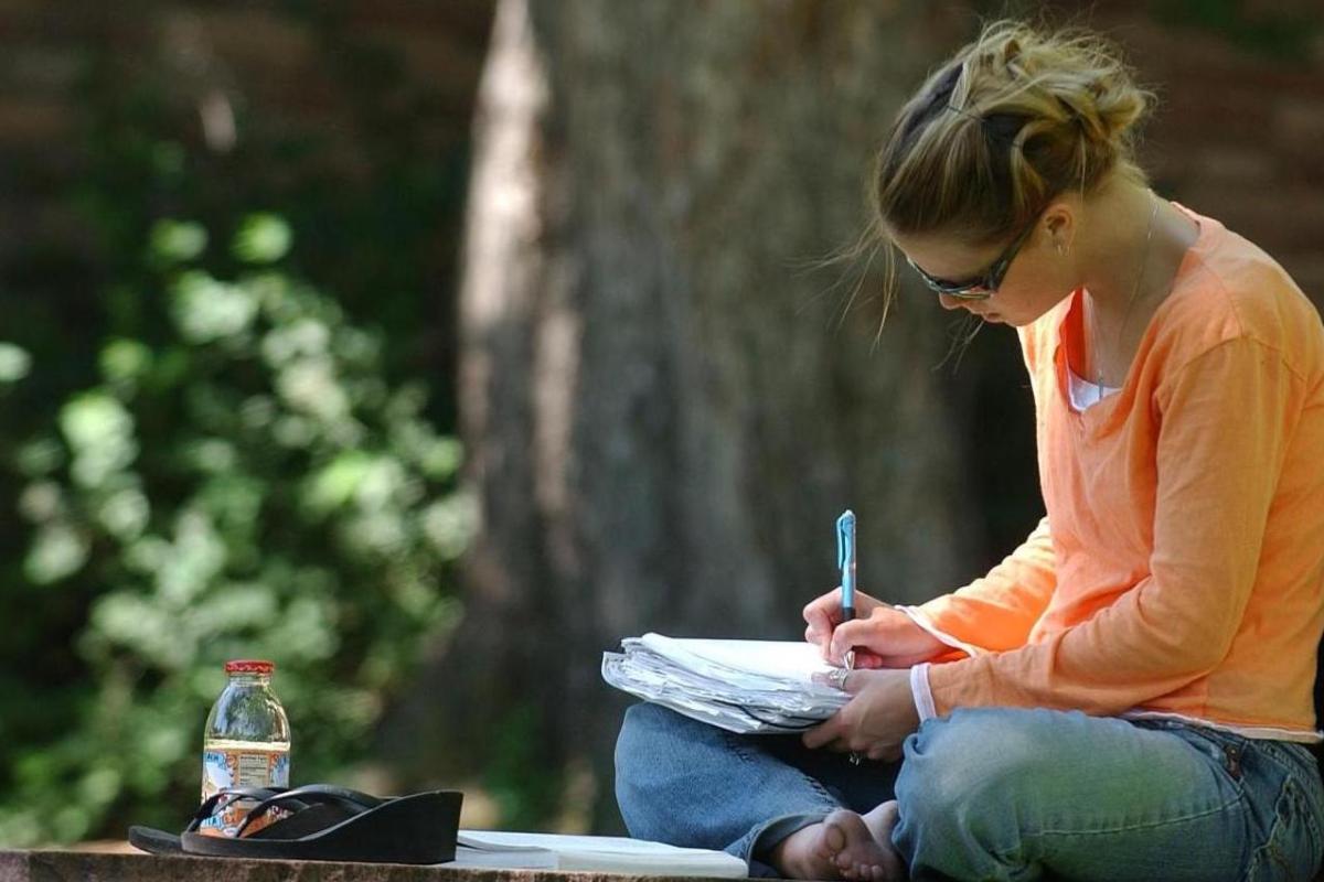 Student studying