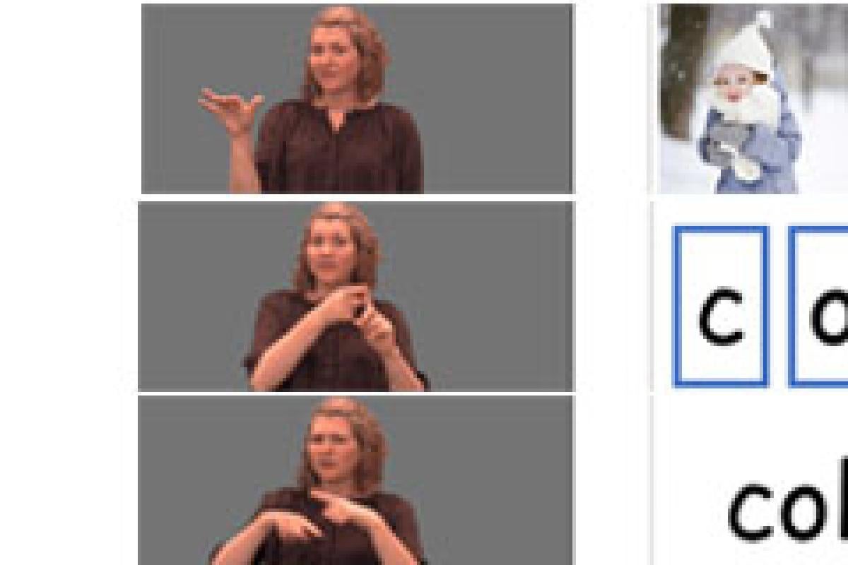 Example of Linking Fingerspelling to Print - model showing sign samples