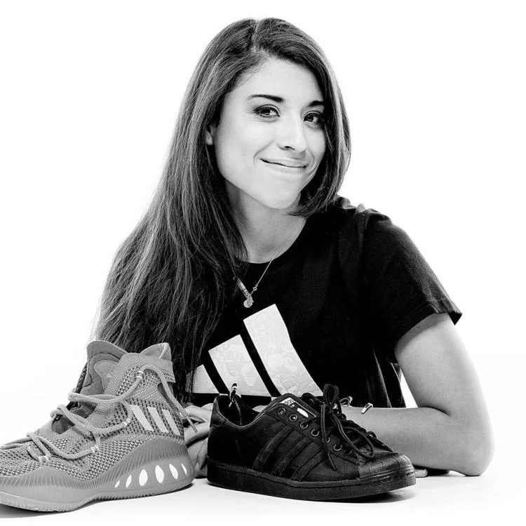 Beatriz with Adidas shoewear