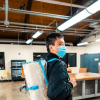 Gary Yu wears the portavax backpack