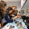 Dr. Zarske helps students with circuits
