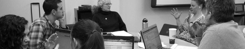Jenn Yacoubian, Bill Weisberger, Heather Leary, Holly Devaul, Hannah Meshenuk, and Terry McGregor during a curriculum design workshop