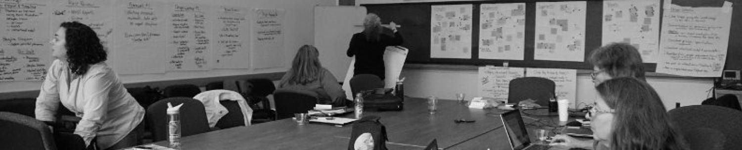 Jenn Yacoubian, Anne Westbook, Holly Devaul, Jeff Miller, and Tamara Sumner at a design process workshop