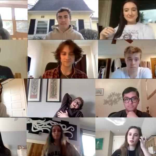 zoom panel of students