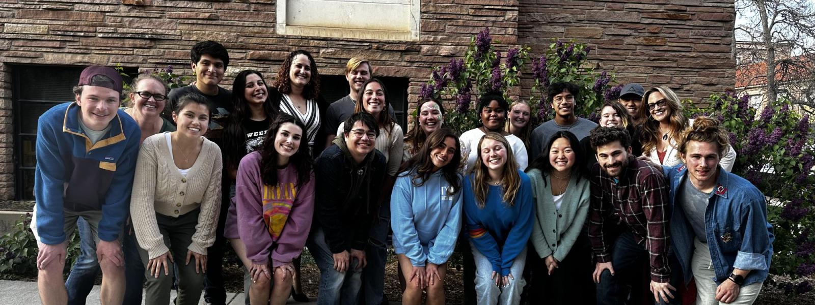 A large group of mentors and faculty